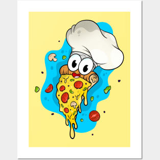 Cute pizza chef. Posters and Art